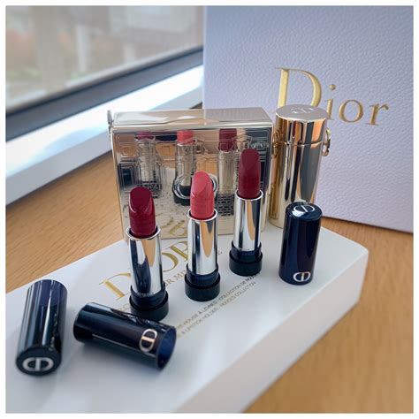 rouge dior minaudière clutch 4-piece lipstick set|Rouge Dior minaudiere lip balm.